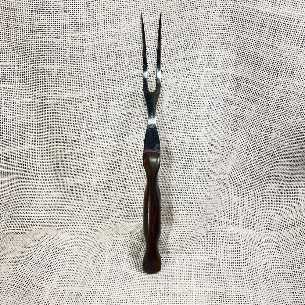 Cutco No 1027 Carving Fork Brown‎ Handle Made in USA Kitchen Utensil